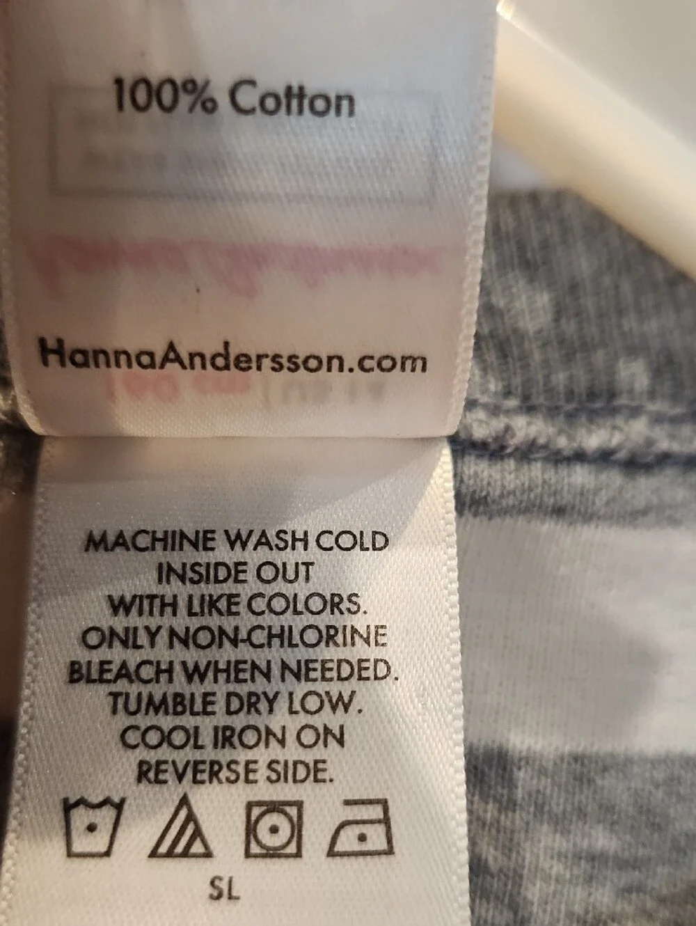 Hanna Andersson Gray & White Striped Kids Pajama Set Sz 14